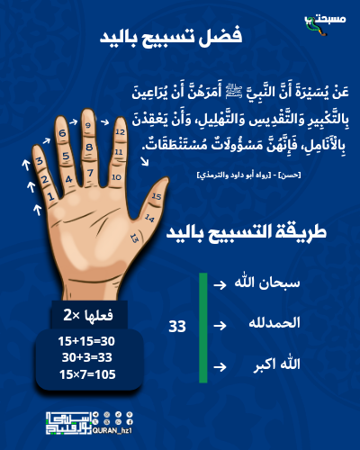 طريقة التسبيح باليد